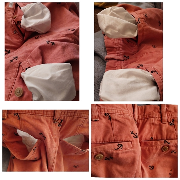 Izod Saltwater mens Sailor short Peach with navy anchors sailor - Picture 9 of 14